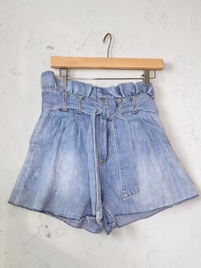 BlankNYC Denim Shorts Paper Bag Waist Sz 29